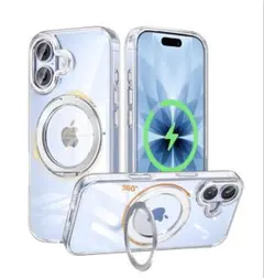 iPhone 17 ケース Magsafe対応 リング 360°回転スタンド