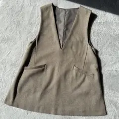ロペピクニック　ベージュ Vネック ベスト ジレ　38