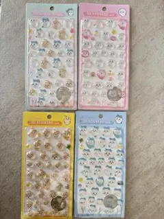 ちいかわ ハチワレ うさぎ ドロップシール 4種類　4枚セット　3D立体シール