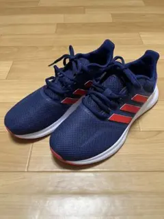 adidas ネイビー/レッド スニーカー キッズ 23cm