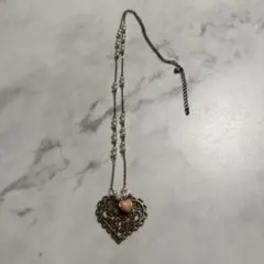 ハート型ヴィンテージ風ネックレス
