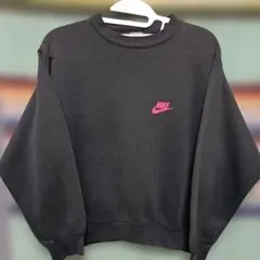 90sナイキスウェット　銀タグ　USA製　ブラック　両面プリント　ヴィンテージ