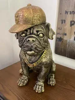 犬 置物 ブルドッグ アンティーク調 インテリア ブラック 金属 鋳物 犬 置物 ブルドッグ アンティーク調 インテリア ブラック 金属