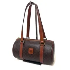 CELINE セリーヌ マカダム ミニボストン ハンドバッグ ブラウン M95