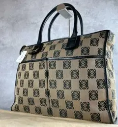 【美品】ロエベ LOEWE トートバッグ アナグラム キャンバスレザー