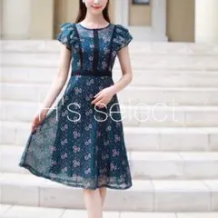 【新品】greenフリル レースワンピース半袖 グリーン