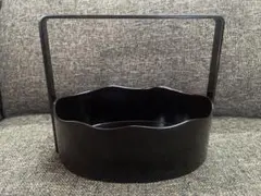 【美品】茶道具 小判形 煙草盆 莨盆 手付き 溜塗のサムネイル