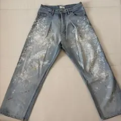 HERILL スプラッシュ ペイント加工 デニムパンツ ライトブルー - メルカリ