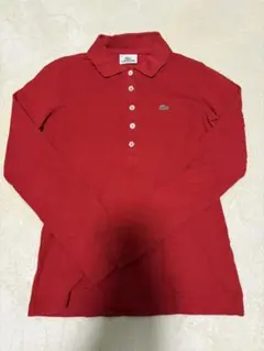 LACOSTE レッド 長袖ポロシャツ 38サイズ