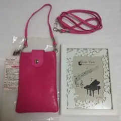 スマホポーチ（ショルダーバッグ猫柄）・フォトフレーム（写真たて 猫モチーフ柄）