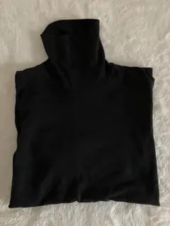 【ユニクロ】ソフトタッチタートルネックT　L　ブラック