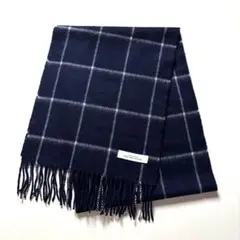 GREEN LABEL RELAXING チェックマフラー　ネイビー