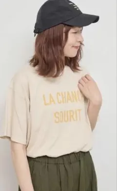 【新品未使用品】Tシャツ 半袖　ベージュ　Fサイズ　サマンサモスモス　SM2