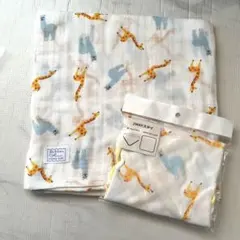 HAKKAkids 動物柄おくるみ、2wayスタイ