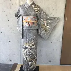 正絹　モノトーン系の訪問着　袷　通年柄　袷　B品
