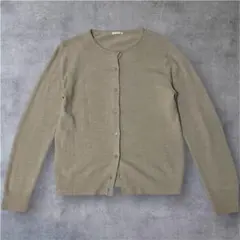 GU ジーユー ソフトリッチクルーネックカーディガン XL　ベージュ　ナチュラル
