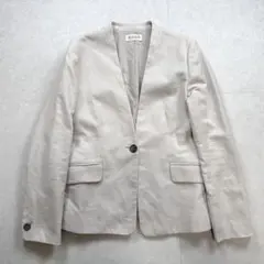 PLST スラブストレッチカラーレスジャケット ホワイト S