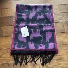 猫シルエットデザインマフラー