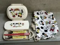 お弁当箱、カトラリー、巾着　キッズ　ミッキー　3点セット