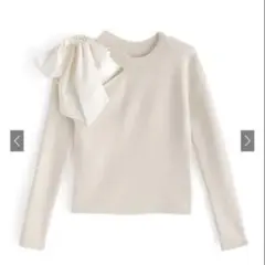 ショルダーカットリボンニットトップス[lt02] GRL