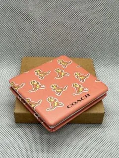 Coach コンパクトミラー 7×7cm 恐竜 ピンク 両面鏡のサムネイル