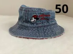 ディズニー子供用帽子 ミニーマウス バケットハット デニムブルー 50cmのサムネイル