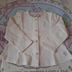 conoco クリーム色 フリル付きカーディガン 100cm