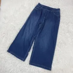 ワイドパンツ　デニムパンツ 【L】　カジュアル　ゆったり シンプル 2984