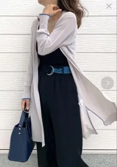 ライトグレー ロングカーディガン