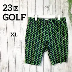 ニジュウサンクゴルフ ゴルフ用 ハーフパンツ XL 緑 シアサッカー 大きめのサムネイル