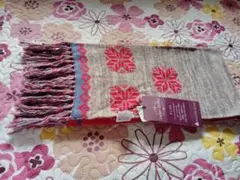 花柄刺繍ウールマフラー 新品タグ付き Angola blend