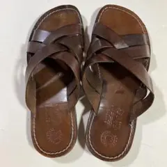 Eder Shoes レザーサンダル イタリア製 ブラウン即発送のサムネイル