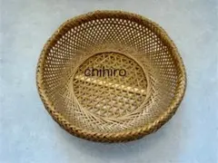 網代返し縁の輪口編み盛りかご ハンドメイド - メルカリ