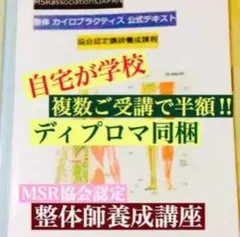 認定証同梱 MSR協会認定 整体師カイロプラクター認定講師養成講座