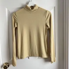 美品✨GU ソフトリブタートルネックT イエロー Sサイズ