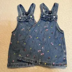 【双子お揃い】　gap　ジャンパースカート　90