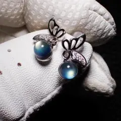 天然石 ブルームーンストーン シルバーピアス 結晶 水晶 原石 パワーストーン