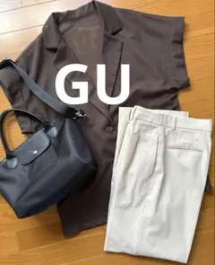 【GU】未使用　タックワイドパンツ アイボリー　Lサイズ