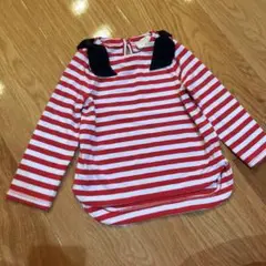 ケイトスペード　赤と白のストライプ長袖Tシャツ　女の子　リボン　80 秋