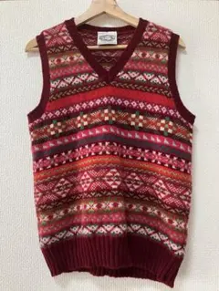 美品 JAMIESON'S ジャミーソンズ 総柄 ニットベスト