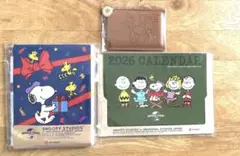 スヌーピー 日本生命 卓上カレンダー2026 カードミラー ハンドタオル