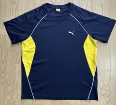 PUMA スポーツ Tシャツ L ネイビー/イエロー　L
