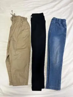 ベージュ ゴム入りストレートパンツ 100cm