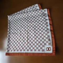 茶色ロゴパターン ・レディーススカーフ