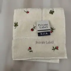 Private Label ハンカチ シルク混 花柄刺繍のサムネイル