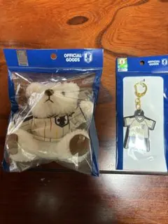 サッカー日本代表 アウェイ ベアぬいぐるみ ユニフォーム型クッション