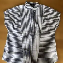 COMME CA ISM ストライプ ノースリーブシャツ M