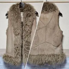 【オークション】goa ベージュ カルガンラム ファー ベスト 羊皮