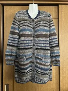 ハレルヤ　ロングカーディガン　手編み