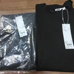 新品未使用 ユニクロ XLサイズ ブラック ネイビー Tシャツ 2枚セット